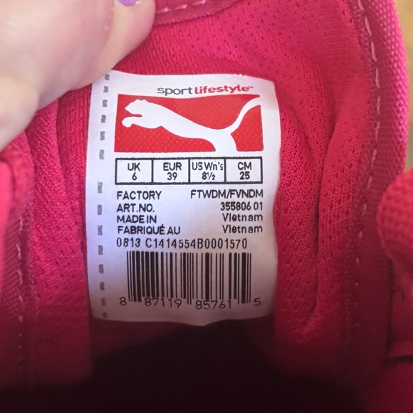 Pink Puma Platform Suede Sneakers with Rainbow 🌈 Soles - Picture 5 of 9